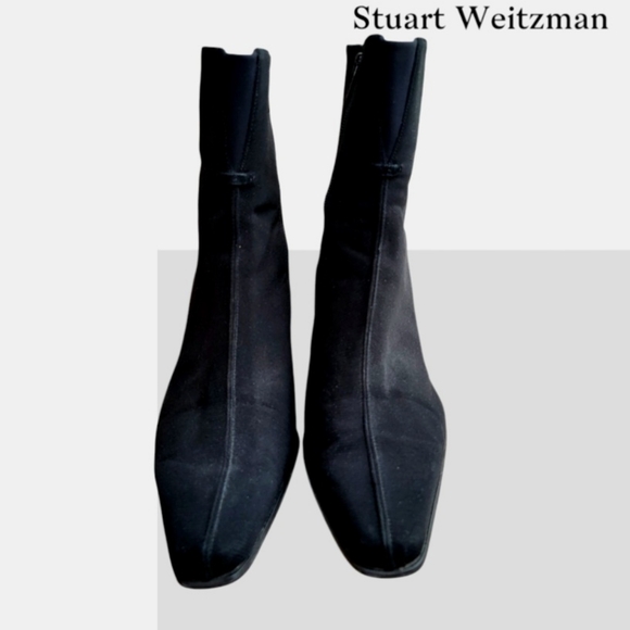 Stuart Weitzman Kitten Juniper Short Black Gortex Knit Ankle Boot Shoe Women 8 - Picture 6 of 14